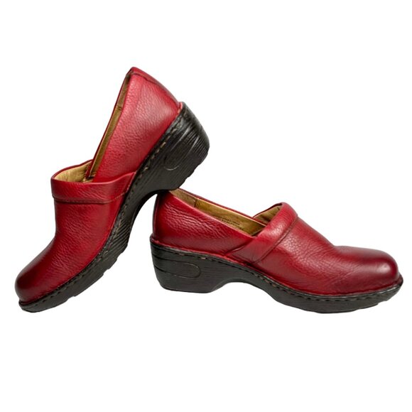 Born Red Leather Closed Heel Clogs – US Women's Size 9 - Picture 1 of 8